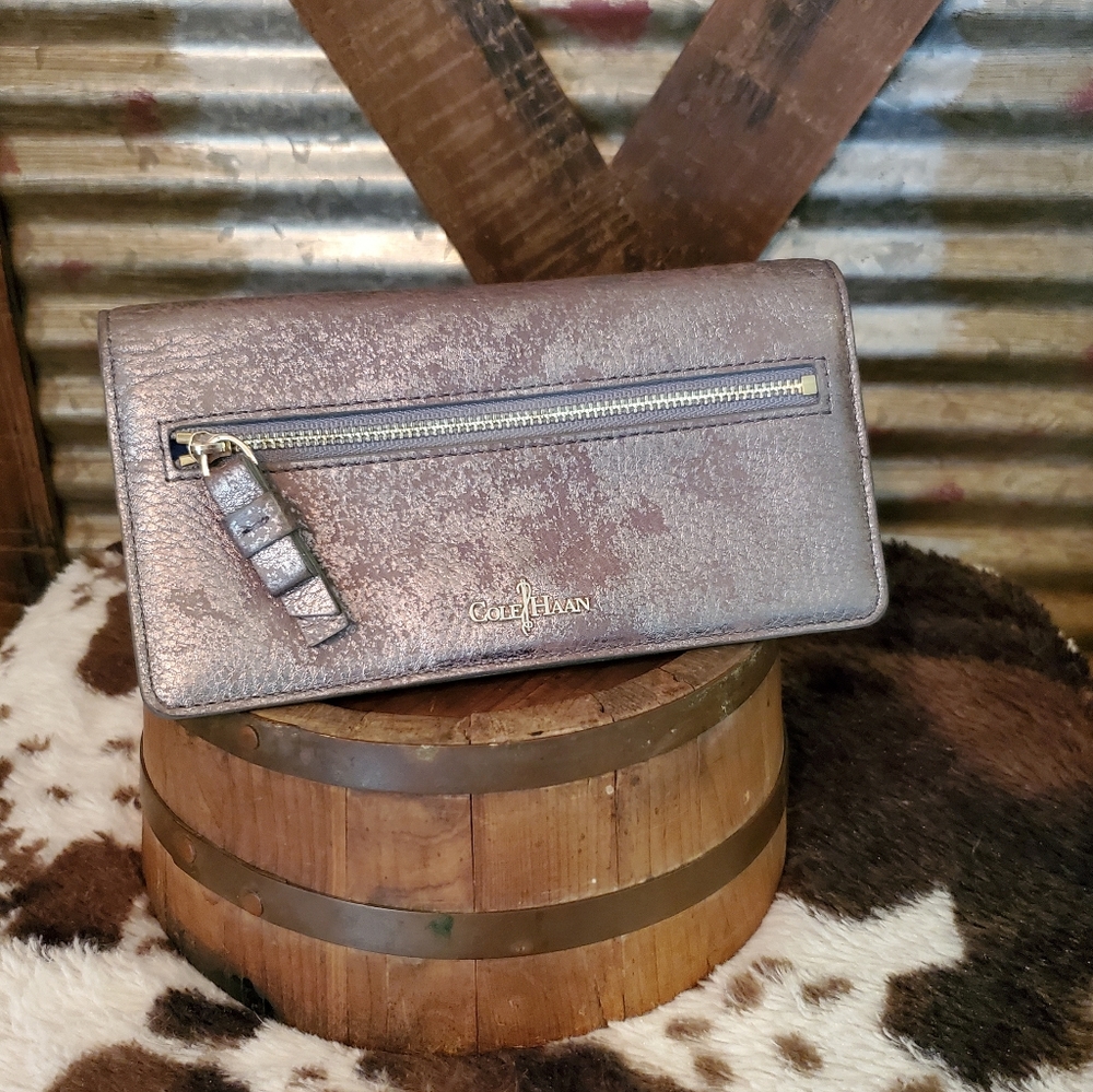 Cole Haan Silver Leather Wallet - Picture 3 of 9